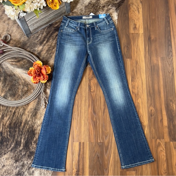 Rock & Roll Denim Midrise Bootcut Women's Western Riding Jeans (26x34) - Picture 2 of 10